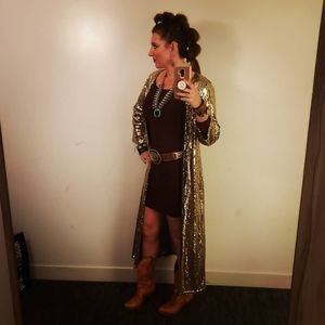 Gold Sequin Women's Coat